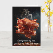 ベーコン好きのおもしろい カード (黄色い花)