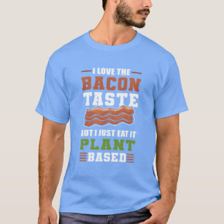 ベーコン愛してるけど食べるだけ植物 レトロ Tシャツ