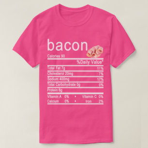 ベーコン栄養ファクトラベル Tシャツ