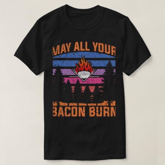 ベーコン焼き焼きステーキ料理ビー Tシャツ (デザイン正面)