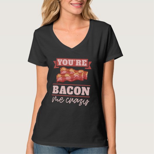 ベーコン狂いの朝食ベーコン 肉ベーコン Tシャツ (正面)