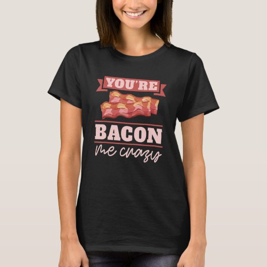 ベーコン狂想の朝食ベーコン肉ベーコン Tシャツ (正面)