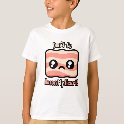 ベーコン行くなハート!かわいいベーコンプン Tシャツ (正面)