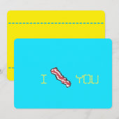 ベーコン8ビットレトロピクセルIハートYou Card (正面/裏面)