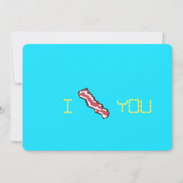 ベーコン8ビットレトロピクセルIハートYou Card