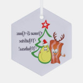 ベーコン&アボカドクリスマスオーナメント – フェスティバル食品 ガラスオーナメント (裏面)