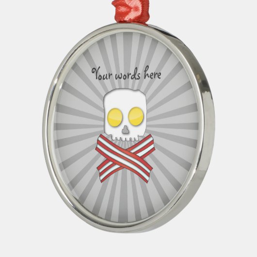 ベーコン・エッグどくろ印のオーナメント メタルオーナメント (左)