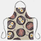 ベーコン·エッグス·フライパン·ブレックファースト·料理·キッチン エプロン (正面)