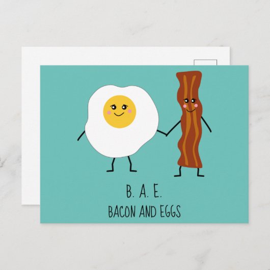 ベーコン&エッグスBAEかわいいかわいいバレンタイン ポストカード (正面/裏面)