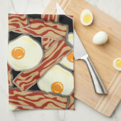ベーコン・エッグパターン キッチンタオル (四つ折り)