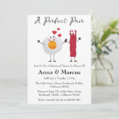 ベーコン&エッグ完璧なペアブライダルディナー 招待状 (スタンド正面)