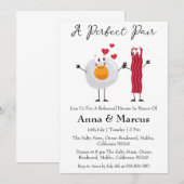 ベーコン＆エッグ おそろいのペア ブライダルディナー 招待状 (正面/裏面)