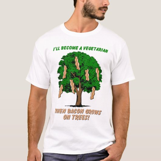 ベーコン ツリー おもしろ Tシャツ ユーモア (正面)