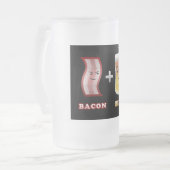 ベーコン + ビールは何かまであります フロストグラスビールジョッキ (正面左)