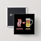 ベーコン + 愛(黒いbkgd)のビール 缶バッジ (正面&裏面)