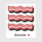 ベーコン 赤身肉好き 楽しい レトロ セット シール (シート)