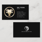 ベーシストベースプレイヤーギターヘッドストックアイコンビジネス 名刺 (正面/裏面)