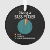 ベーシストミュージシャンのバスギタおもしろいープレーヤーであること オーナメント (裏面)