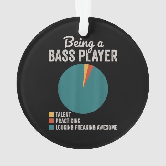 ベーシストミュージシャンのバスギタおもしろいープレーヤーであること オーナメント (裏面)