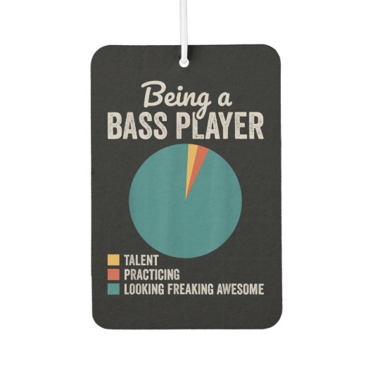 ベーシストミュージシャンのバスギタおもしろいープレーヤーであること カーエアーフレッシュナー (正面)