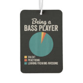 ベーシストミュージシャンのバスギタおもしろいープレーヤーであること カーエアーフレッシュナー (裏面)