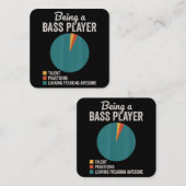 ベーシストミュージシャンのバスギタおもしろいープレーヤーであること スクエア名刺 (正面/裏面)