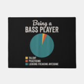 ベーシストミュージシャンのバスギタおもしろいープレーヤーであること ドアマット (正面)