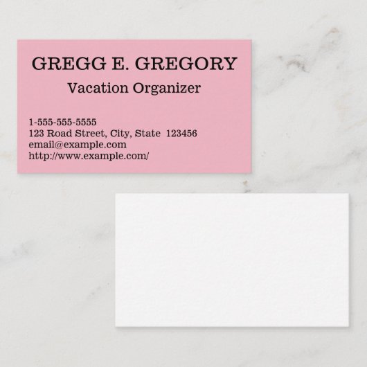 ベーシックおよびエレガント休暇オーガナイザーの名刺 名刺 (正面/裏面)