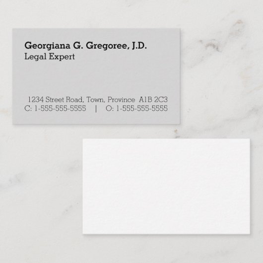 ベーシックおよびハンブル弁護士名刺 名刺 (正面/裏面)