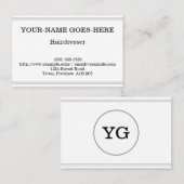 ベーシックおよびプレインヘアードザービジネスカード 名刺 (正面/裏面)