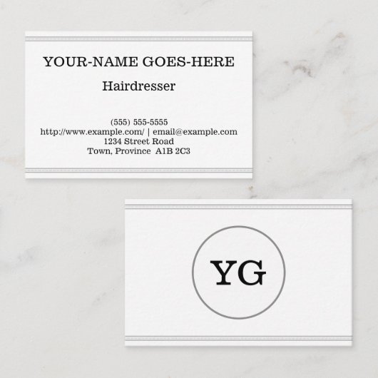 ベーシックおよびプレインヘアードザービジネスカード 名刺 (正面/裏面)