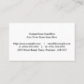 ベーシックおよびミニマルプロフェッショナル名刺 名刺 (裏面)