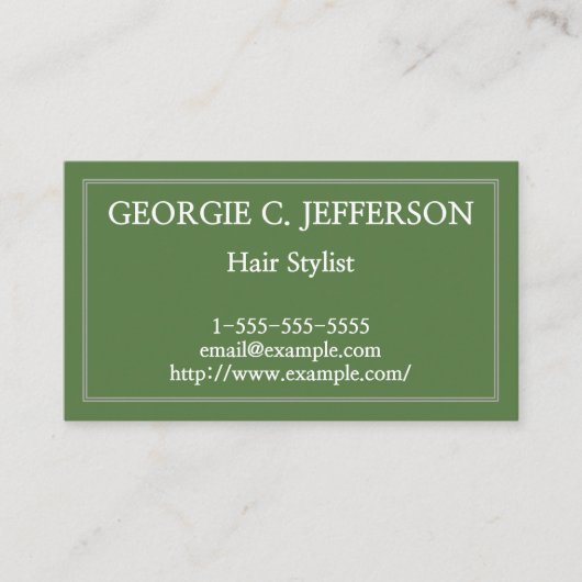 ベーシックおよびミニマル美容師名刺 名刺 (正面)