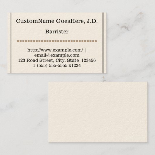 ベーシックおよび保守的なバレースターの名刺 名刺 (正面/裏面)