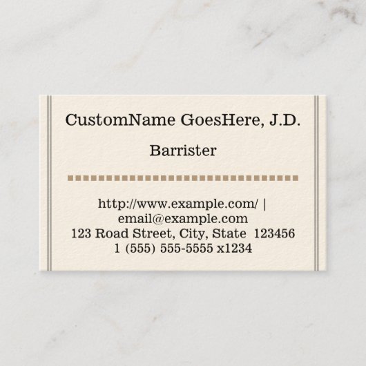 ベーシックおよび保守的なバレースターの名刺 名刺 (正面)