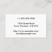 ベーシックおよび保守的なプロフェッショナル名刺 名刺 (裏面)