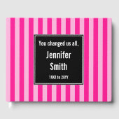 ベーシックなピンクストライプのの思い出のゲストブック ゲストブック (正面)