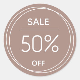 ベーシックなブラウンストアプロモーション販売ステッカー ラウンドシール