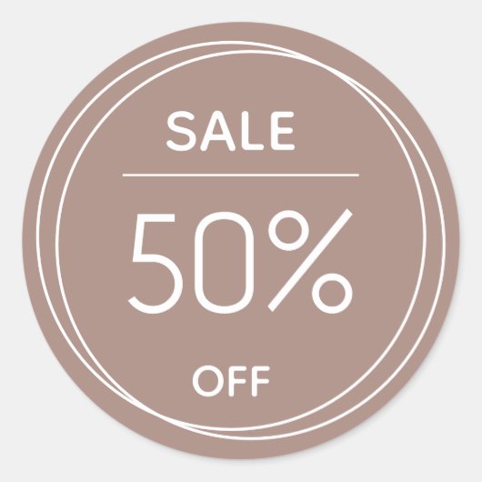 ベーシックなブラウンストアプロモーション販売ステッカー ラウンドシール (正面)