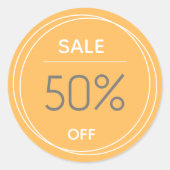 ベーシックなブラウンストアプロモーション販売ステッカー ラウンドシール (正面)