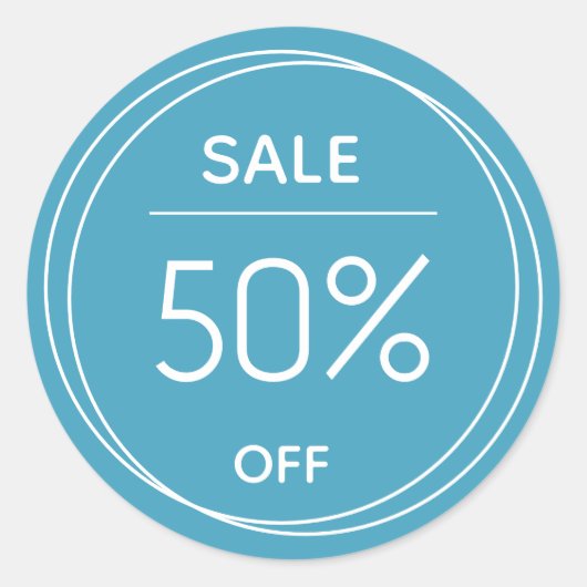 ベーシックなブルーストアプロモーション販売シール ラウンドシール (正面)