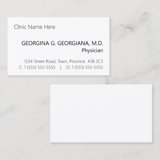 ベーシックなプレーン名刺 名刺 (正面/裏面)