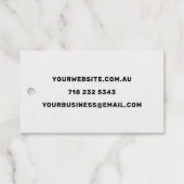 ベーシックなホワイト3.5インチx 2インチフォイルラベル名刺 ギフトタグ (裏面 (横))