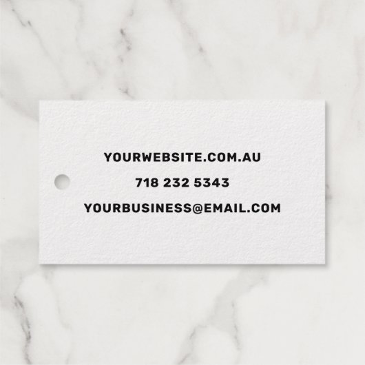 ベーシックなホワイト3.5インチx 2インチフォイルラベル名刺 ギフトタグ (裏面 (横))