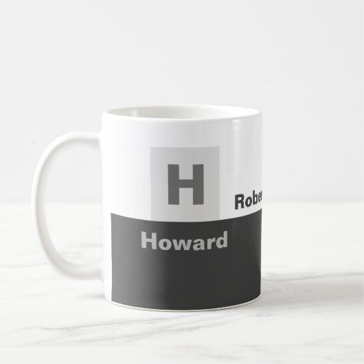 ベーシックな灰色と白のコーヒーマグ コーヒーマグカップ (左)