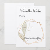 ベーシックな結婚式のSave the Date招待状 招待状 (正面/裏面)