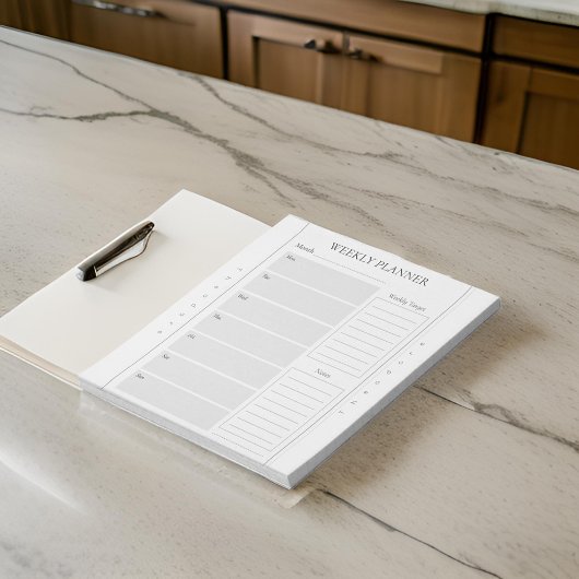 ベーシックな週間プランナー名グレーメモ帳 ノートパッド