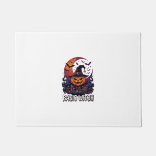 ベーシックウィッチのハロウィンポンプキン三日月鍋 ドアマット