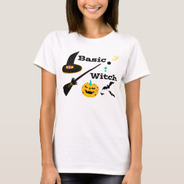 ベーシックウィッチの面白いハロウィン Tシャツ