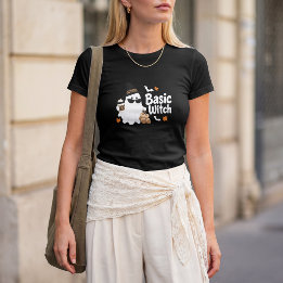 ベーシックウィッチゴーストTシャツ | 華やかハロウィンデザイン Tシャツ